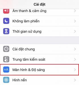 Lỗi Màn Hình iPhone 6 Bị Vàng Xung Quanh 2 chỉnh màn hình và độ sáng sửa lỗi màn hình iPhone 6 bị vàng