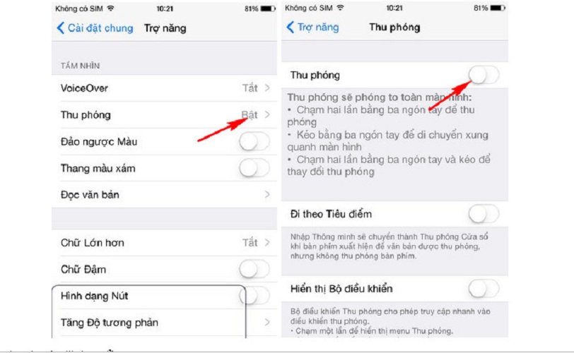 4 cách khắc phục màn hình iPhone 6 bị phóng to 3 Chỉnh thu phóng fix lỗi màn hình iPhone 6 bị phóng to
