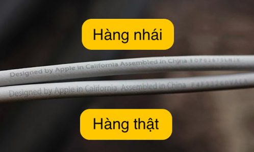 Cách Nhận Biết Cáp Sạc iPhone 6 Chính Hãng 2 So sánh cáp sạc iPhone 6 chính hãng thật và giả