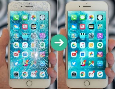 Trước và sau khi ép kính iPhone 7 chính hãng