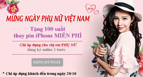 Tặng 100 suất Thay Pin iPhone MIỄN PHÍ nhân ngày 20/10 năm 2019 1 Tặng 100 suất thay pin iPhone miễn phí dịp 20 tháng 10 năm 2019
