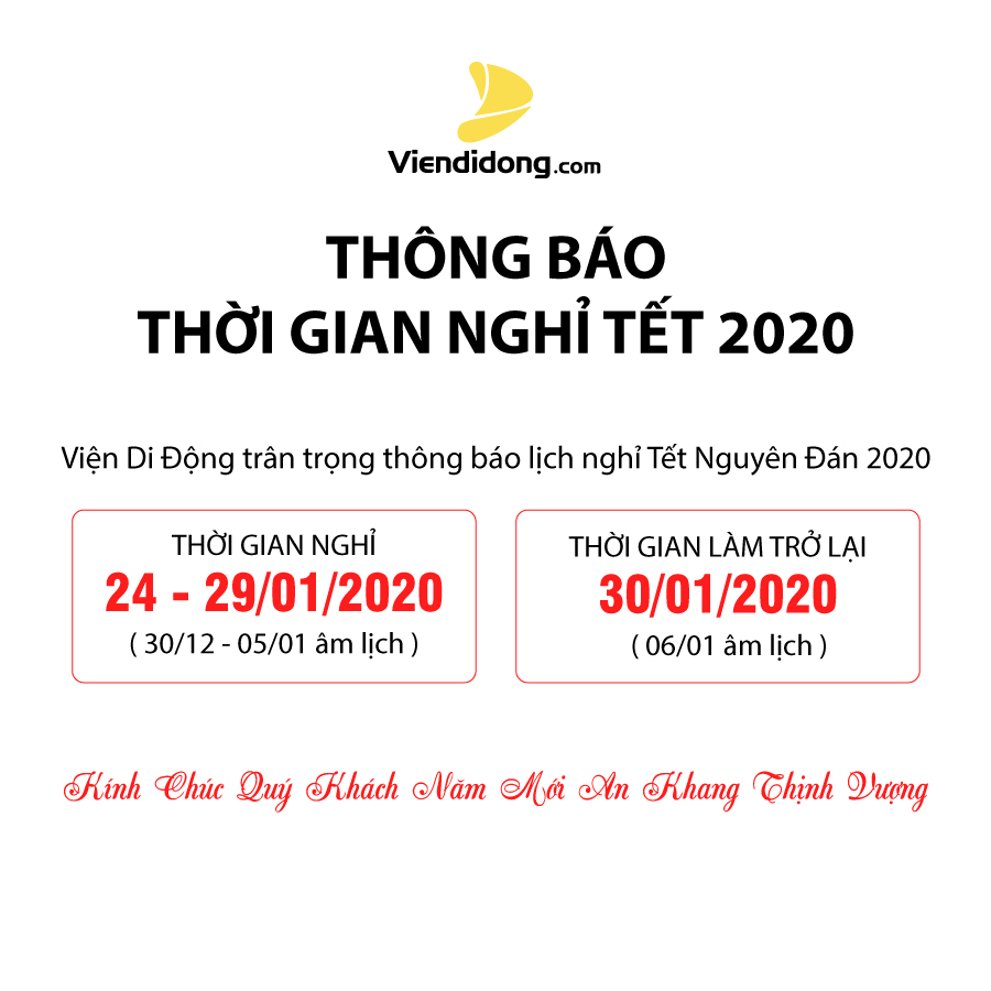 Thông báo nghỉ tết âm lịch 2020