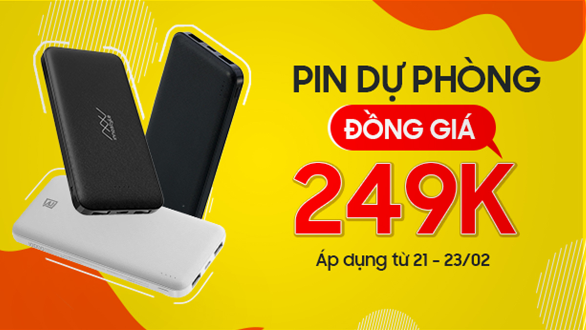 Chương trình giảm sốc cuối tuần: Pin sạc dự phòng đồng giá 249k