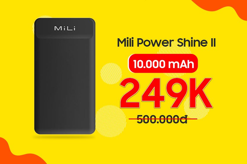 Pin dự phòng Mili Power Shine II 10.000mAh