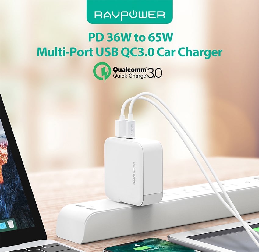 Adapter sạc RAV 36W AC Wall Charger PD 18W+QC 3.0 (RP-PC080)