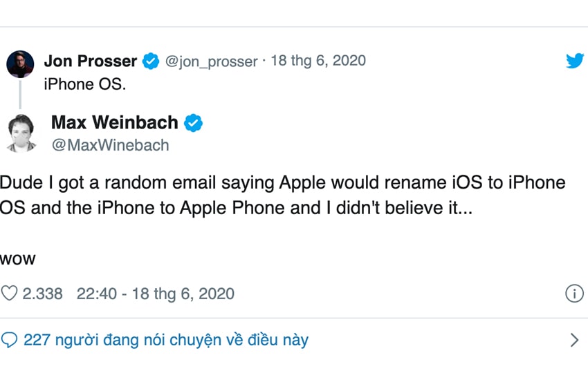  Nội dung bức thư của kỹ sư Max Weinbach được Jon Prosser chia sẻ lại trên Twitter