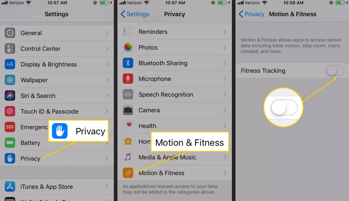 Cách tiết kiệm pin iPhone bằng việc tắt fitness tracking