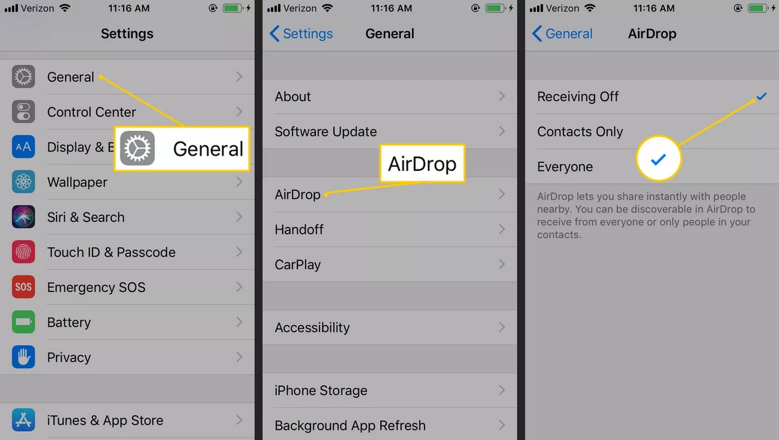 Tiết kiệm pin iPhone bằng cách tắt airdrop