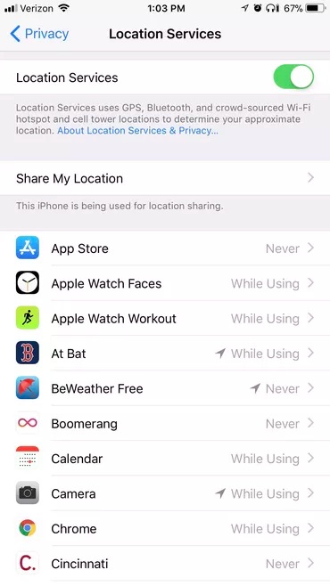 Cải thiện pin iPhone bằng cách tắt những gì theo dõi vị trí