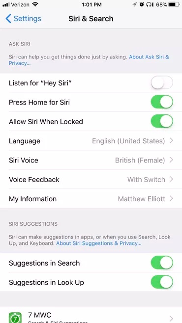 cải thiện pin iPhone bằng cách tắt Hey Siri