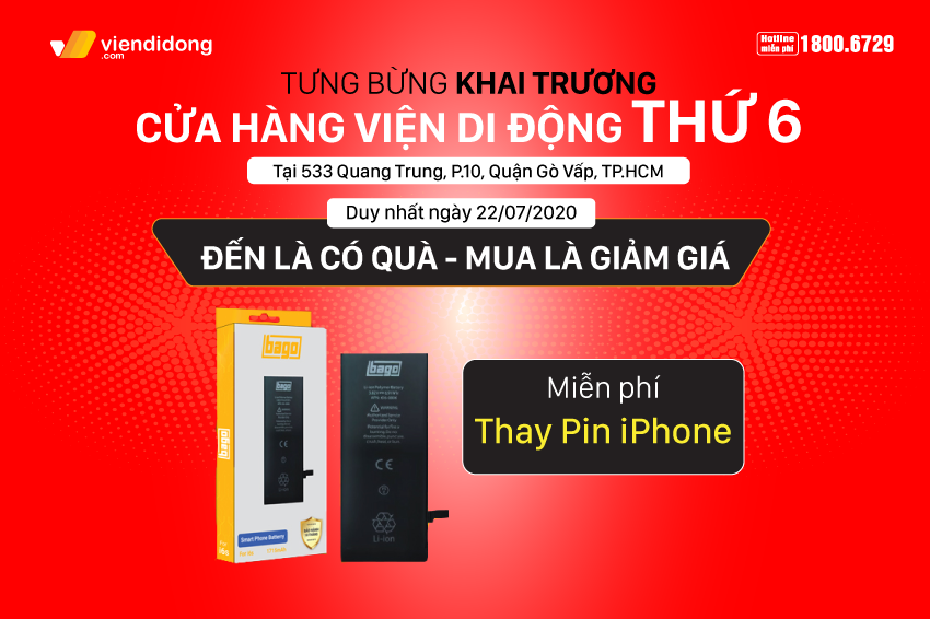 Tưng bừng khai trương cửa hàng Viện Di Động thứ 6: Cơ hội mua iPhone giảm ngay 1 triệu, sở hữu iPhone 7 chỉ với 990k, phụ kiện chỉ từ 99k 850x566 Banner khai trương 2