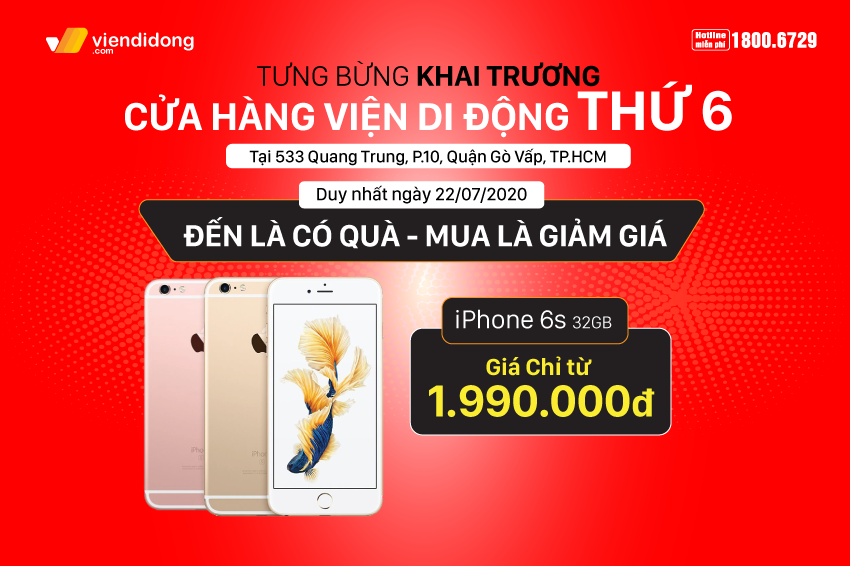 Tưng bừng khai trương cửa hàng Viện Di Động thứ 6: Cơ hội mua iPhone giảm ngay 1 triệu, sở hữu iPhone 7 chỉ với 990k, phụ kiện chỉ từ 99k 850x566 Banner khai trương