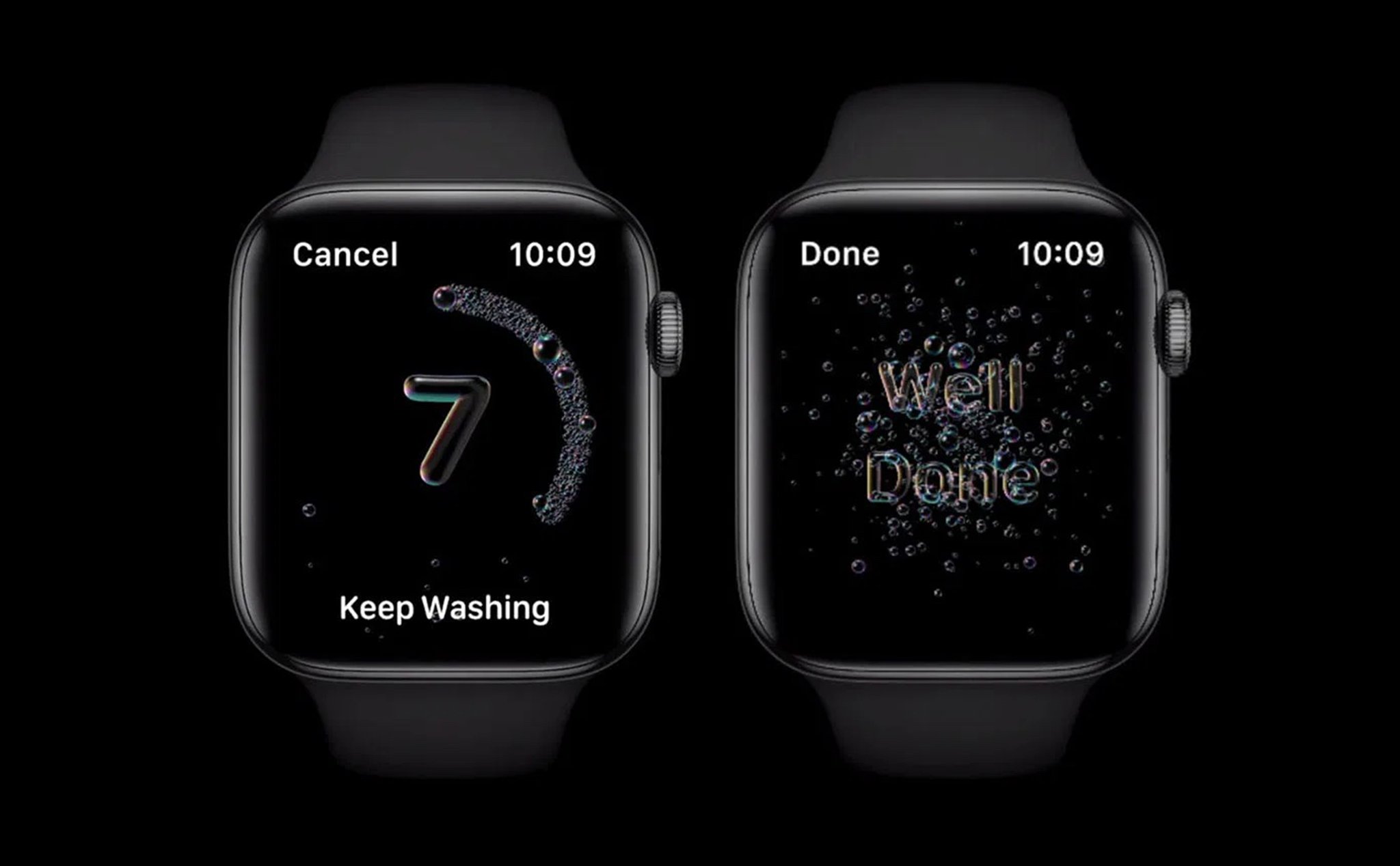 watchOS 7 Public Beta nhắc nhở rửa tay tại nhà