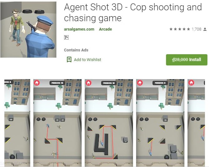 ứng dụng Android: Agent Shot 3D - Cop shooting and chasing game