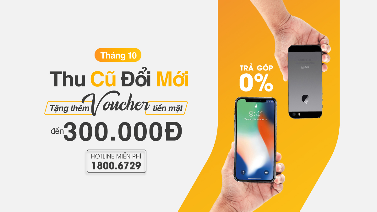 Chào Tháng 10 – mừng Thu sang, đến ngay Viện Di Động “THU CŨ ĐỔI MỚI” nhận ngay Voucher tiền mặt lên đến 300k