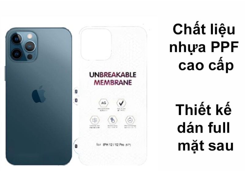 miếng dán PPF iPhone 12 Pro full mặt sau nhám tại Viện Di Động