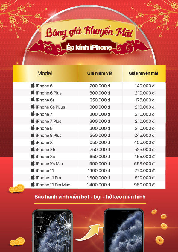 Đón chào 2021 - Giảm ngay 30% khi tham gia ép kính iPhone tại Viện Di Động eps kinh